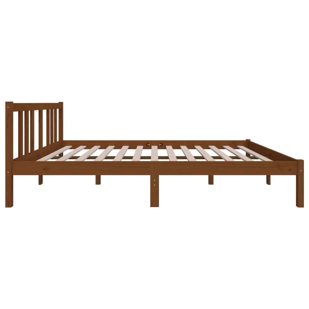 Bedframe Massief Hout Honingbruin 135X190 Cm 4Ft6 Double