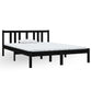 Bedframe Massief Hout Zwart 135X190 Cm 4Ft6 Double