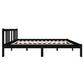 Bedframe Massief Hout Zwart 135X190 Cm 4Ft6 Double