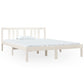 Bedframe Massief Hout Wit 140X190 Cm