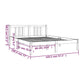 Bedframe Massief Hout Wit 140X190 Cm