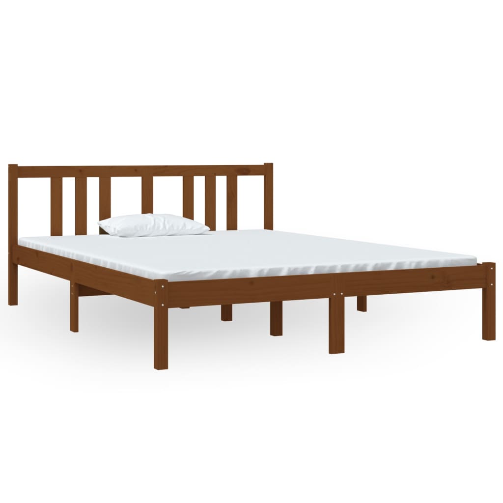 Bedframe Massief Hout Honingbruin 140X190 Cm