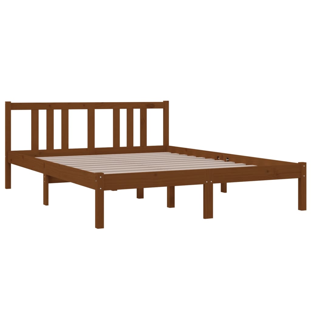 Bedframe Massief Hout Honingbruin 140X190 Cm