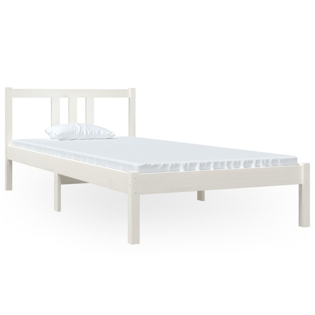Bedframe Massief Hout Wit 90X200 Cm