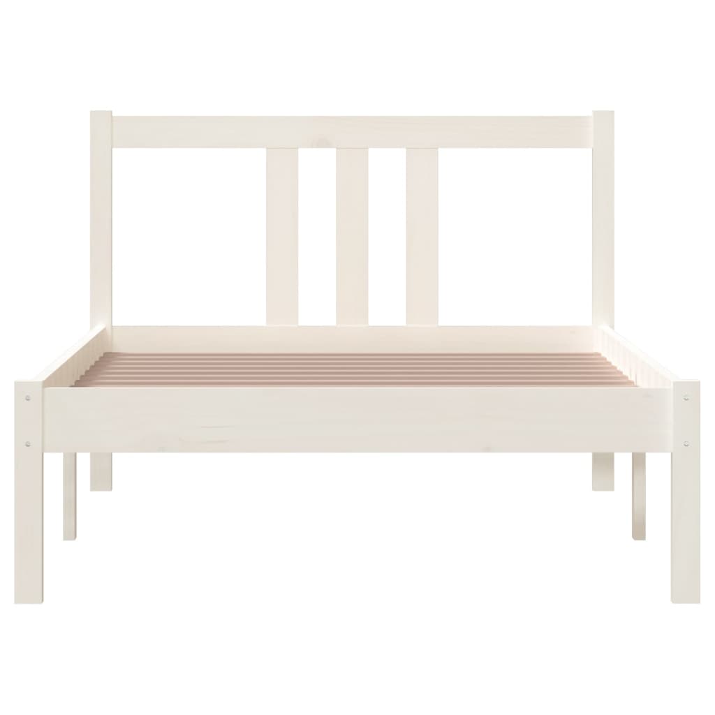 Bedframe Massief Hout Wit 90X200 Cm