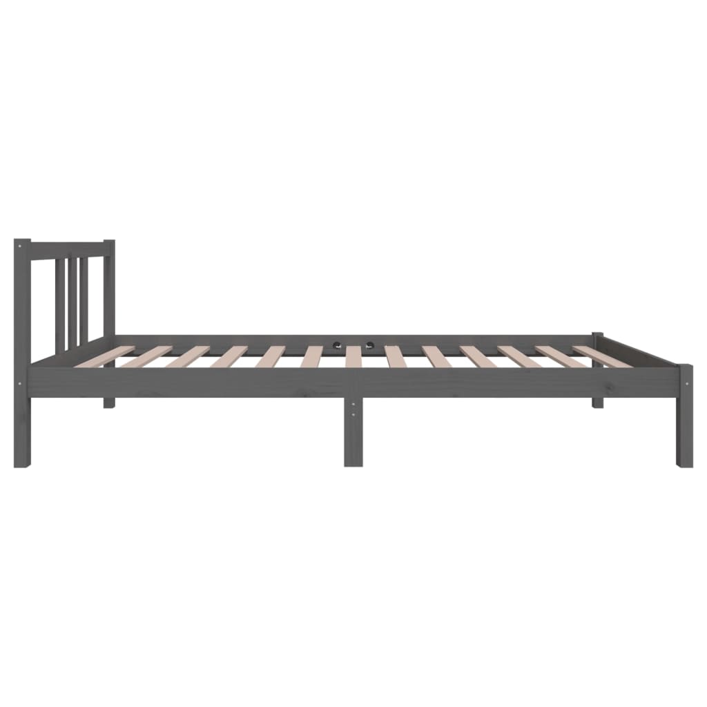 Bedframe Massief Hout Grijs 90X200 Cm
