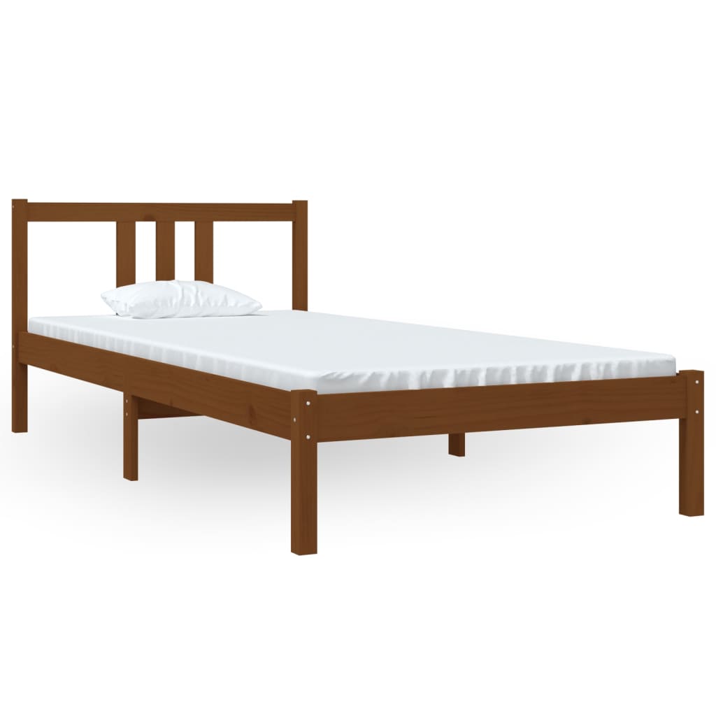 Bedframe Massief Hout Honingbruin 90X200 Cm
