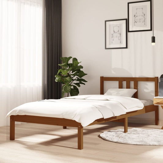 Bedframe Massief Hout Honingbruin 90X200 Cm