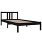 Bedframe Massief Hout Zwart 90X200 Cm