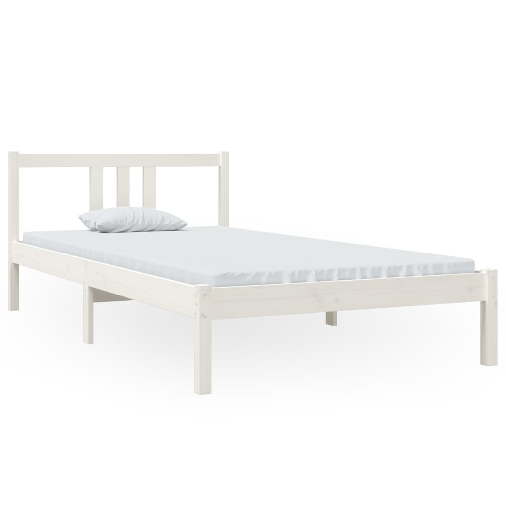 Bedframe Massief Hout Wit 100X200 Cm