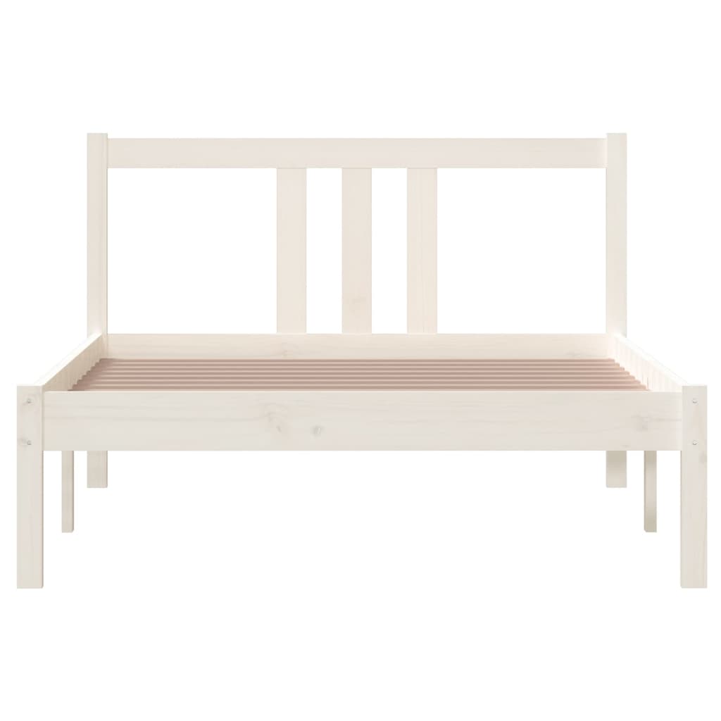 Bedframe Massief Hout Wit 100X200 Cm
