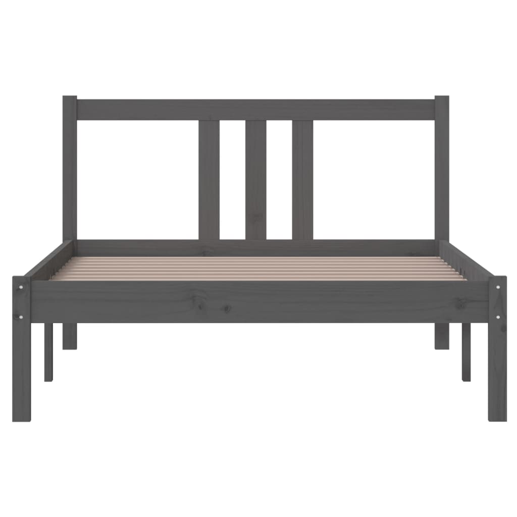 Bedframe Massief Hout Grijs 100X200 Cm