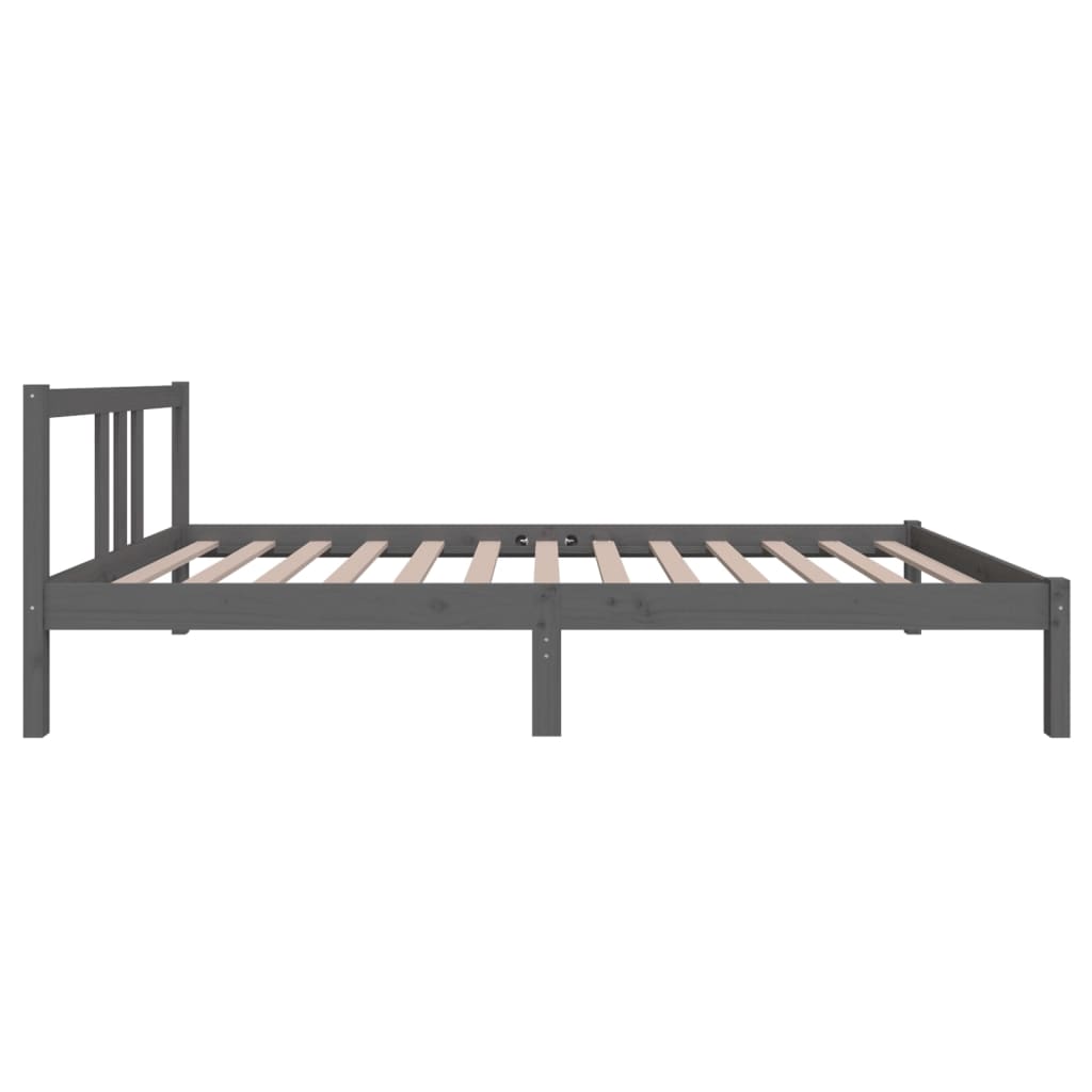 Bedframe Massief Hout Grijs 100X200 Cm
