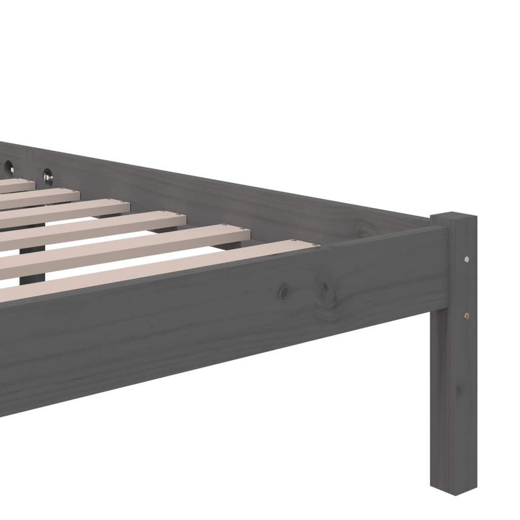 Bedframe Massief Hout Grijs 100X200 Cm