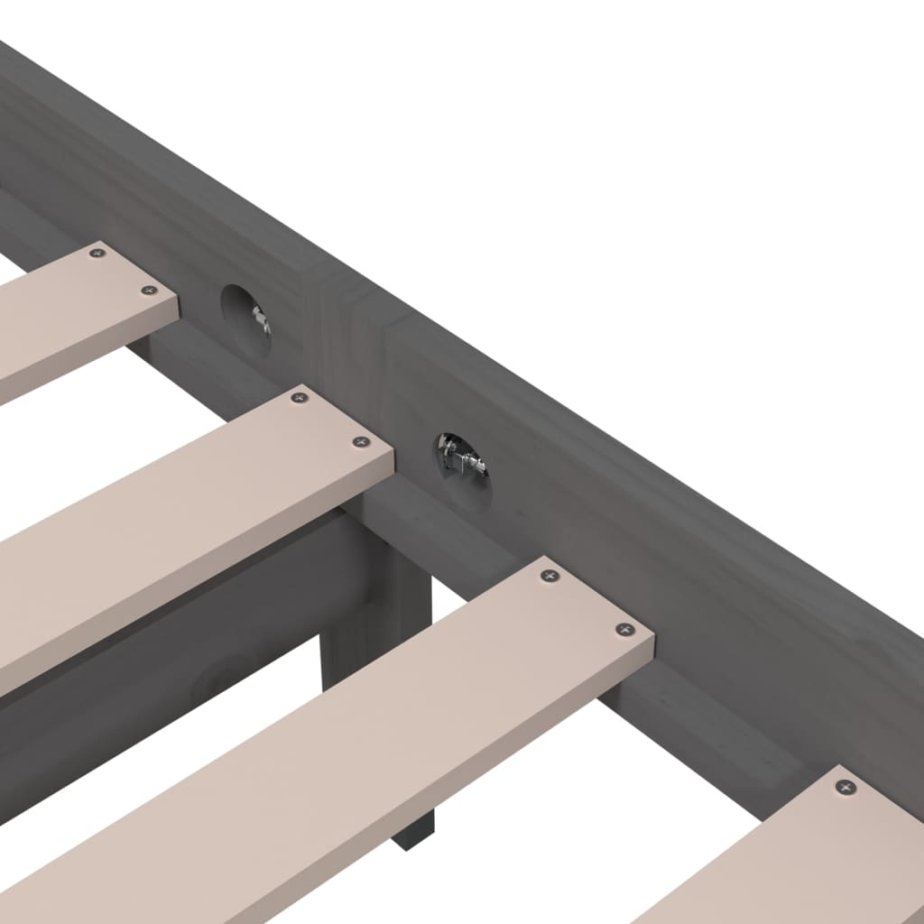 Bedframe Massief Hout Grijs 100X200 Cm