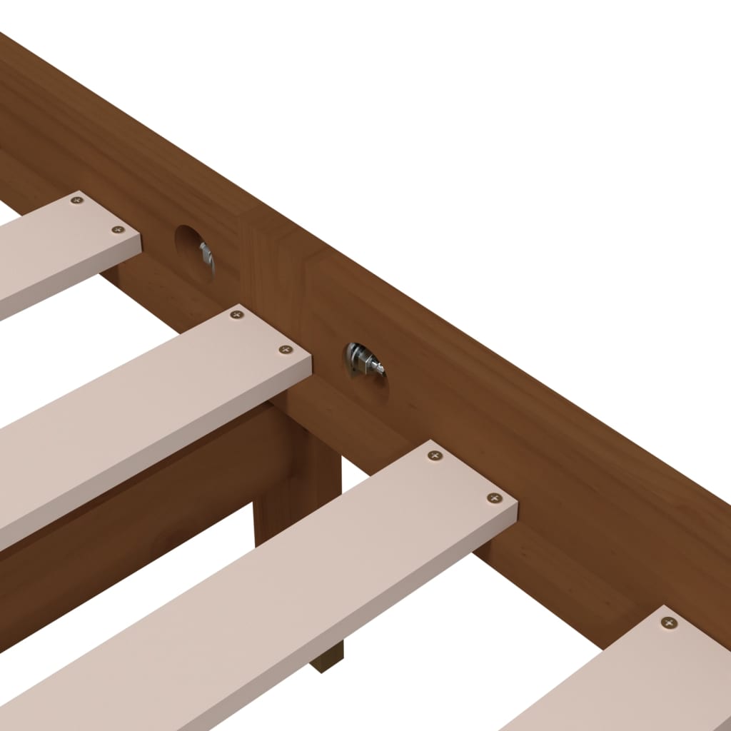 Bedframe Massief Hout Honingbruin 100X200 Cm