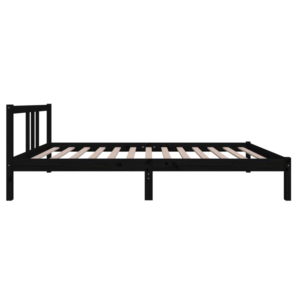Bedframe Massief Hout Zwart 100X200 Cm