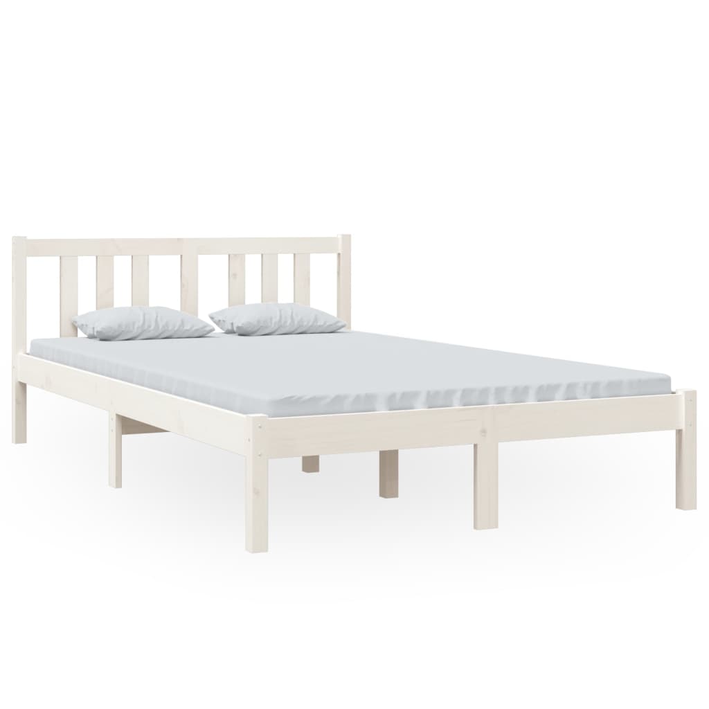 Bedframe Massief Hout Wit 120X200 Cm