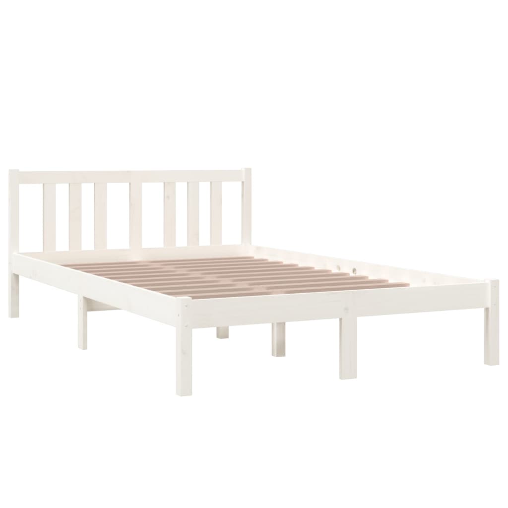 Bedframe Massief Hout Wit 120X200 Cm