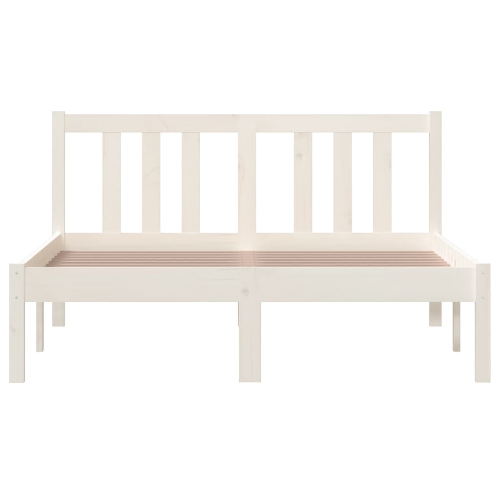 Bedframe Massief Hout Wit 120X200 Cm