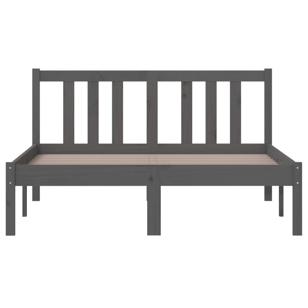 Bedframe Massief Hout Grijs 120X200 Cm