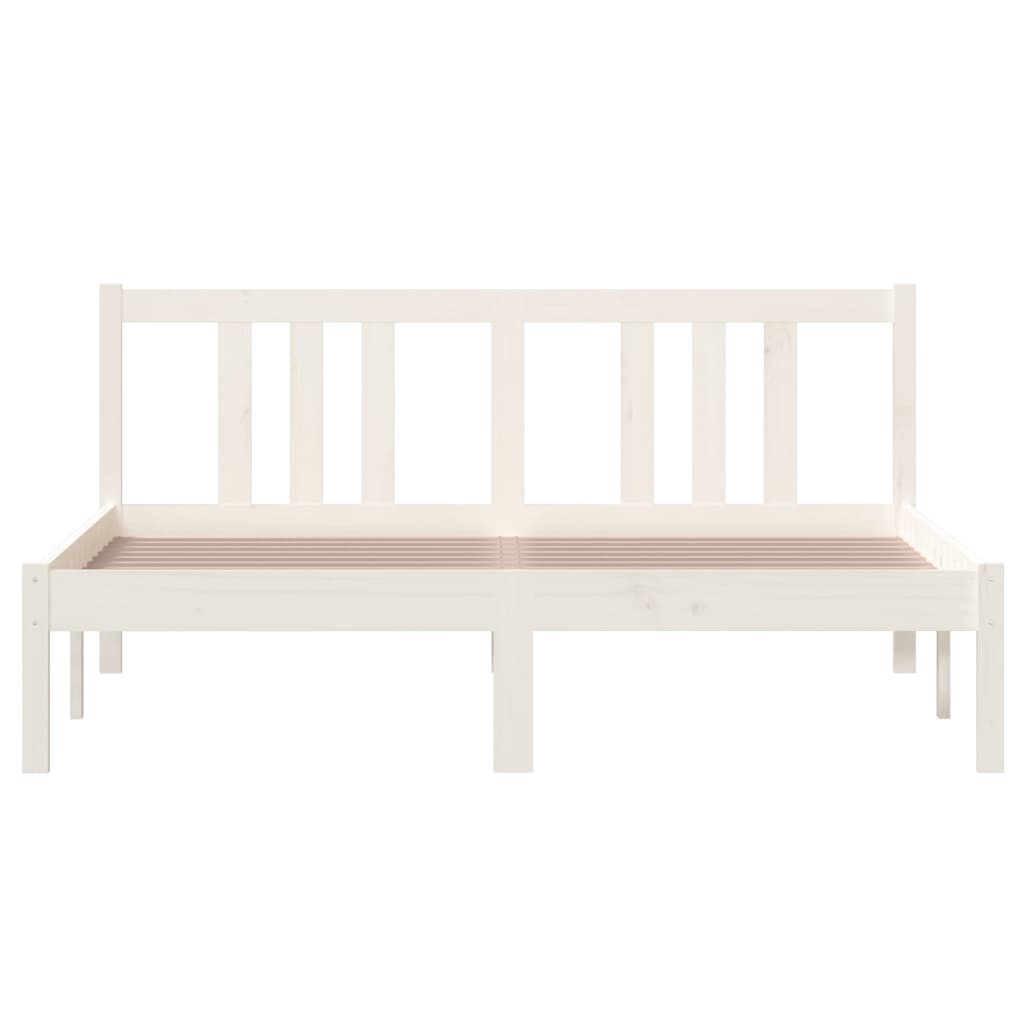 Bedframe Massief Hout Wit 140X200 Cm