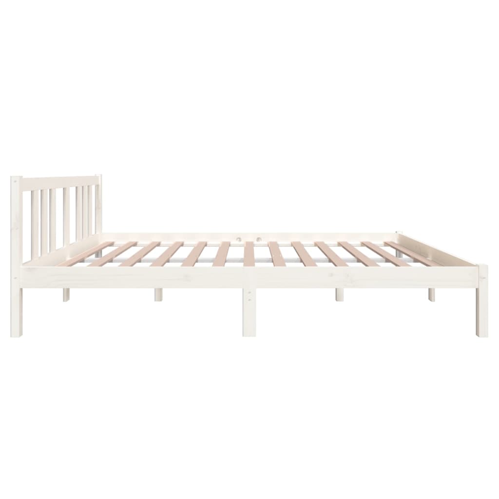 Bedframe Massief Hout Wit 140X200 Cm