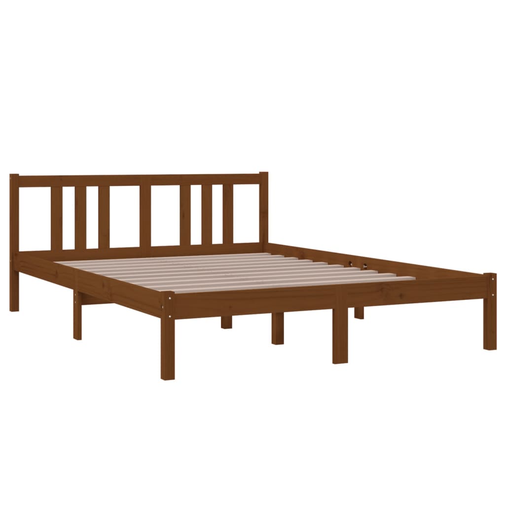 Bedframe Massief Hout Honingbruin 140X200 Cm