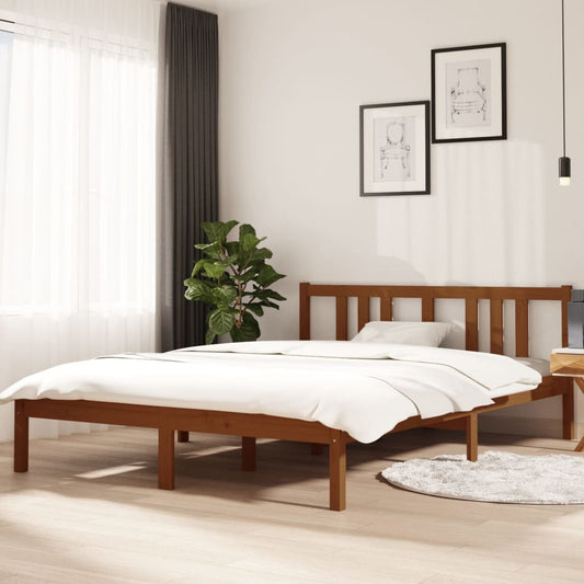 Bedframe Massief Hout Honingbruin 140X200 Cm