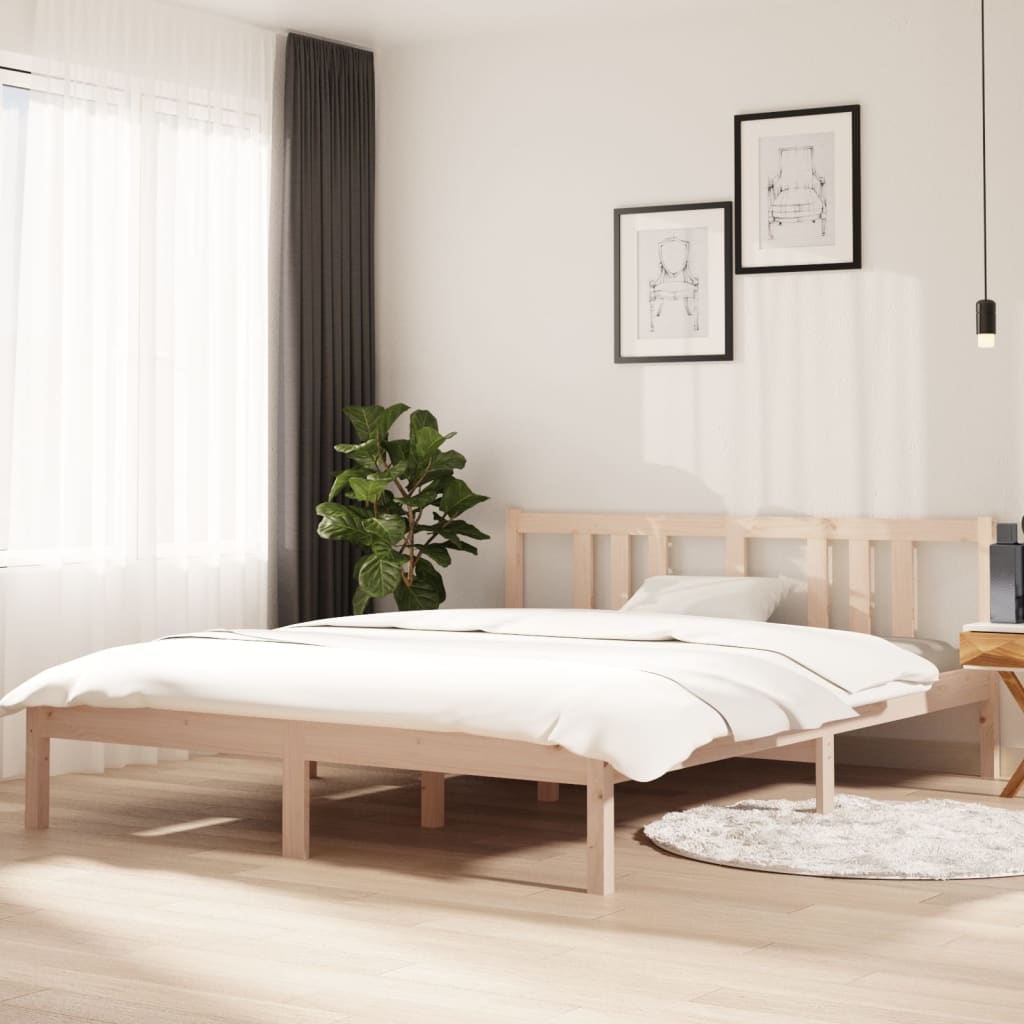 Bedframe Massief Hout 150X200 Cm 5Ft King Size