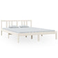 Bedframe Massief Hout Wit 150X200 Cm 5Ft King Size