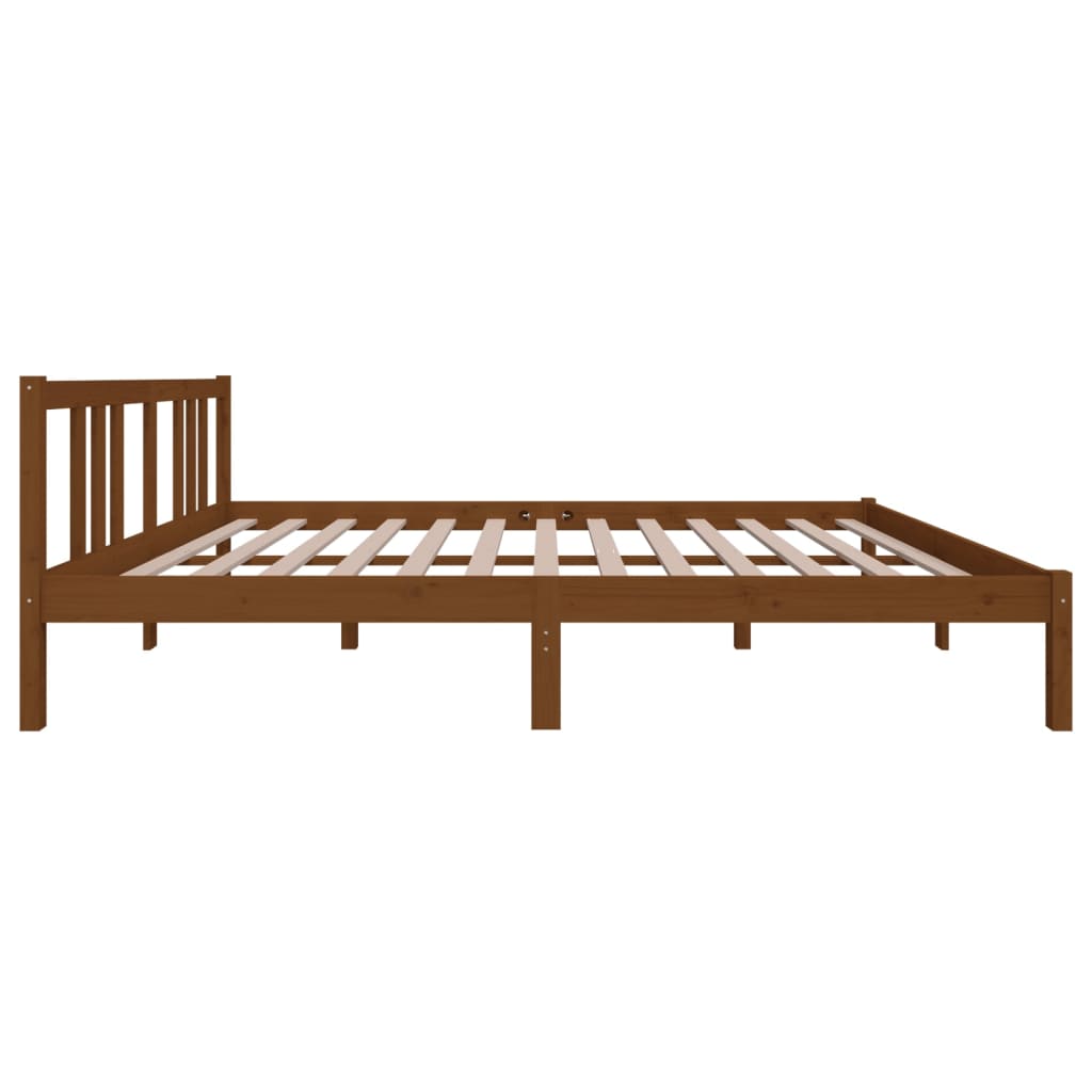Bedframe Massief Hout Honingbruin 150X200 Cm 5Ft King Size