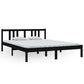 Bedframe Massief Hout Zwart 150X200 Cm 5Ft King Size