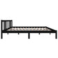 Bedframe Massief Hout Zwart 150X200 Cm 5Ft King Size