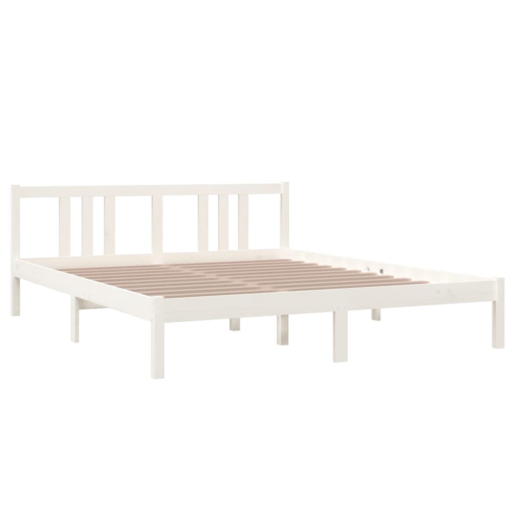 Bedframe Massief Hout Wit 160X200 Cm