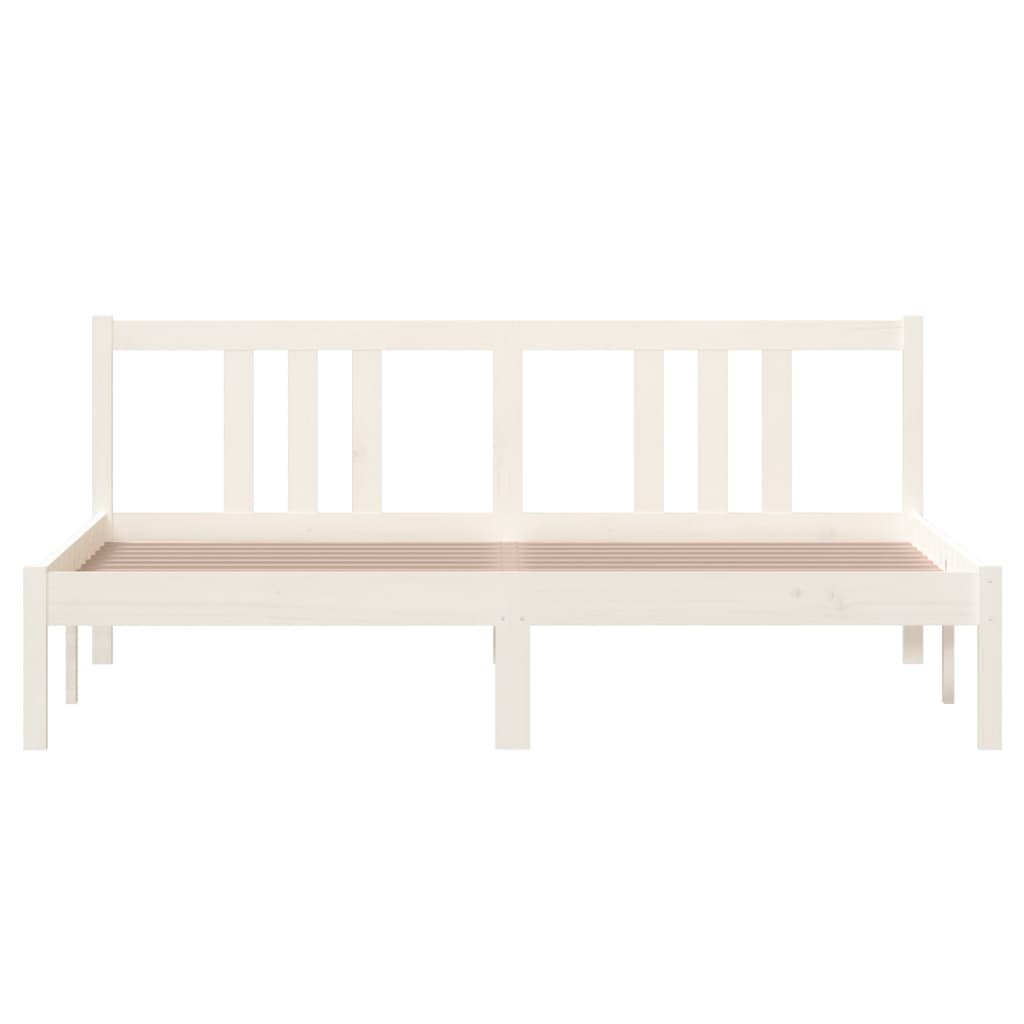 Bedframe Massief Hout Wit 160X200 Cm