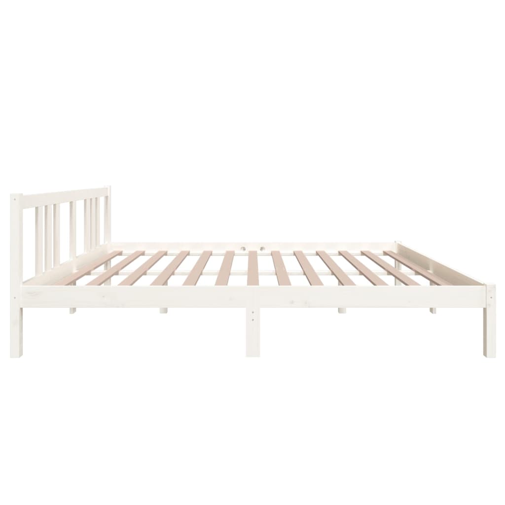 Bedframe Massief Hout Wit 160X200 Cm