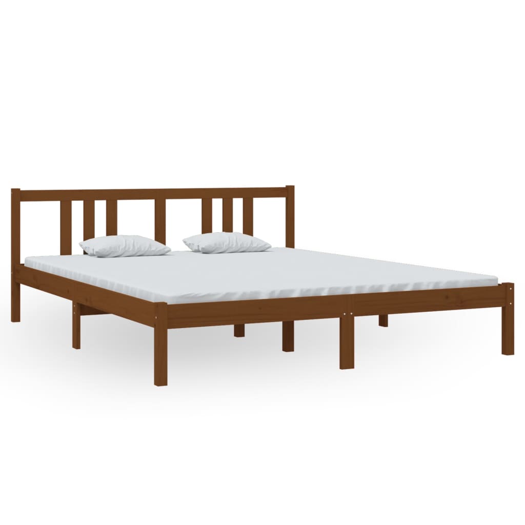 Bedframe Massief Hout Honingbruin 160X200 Cm