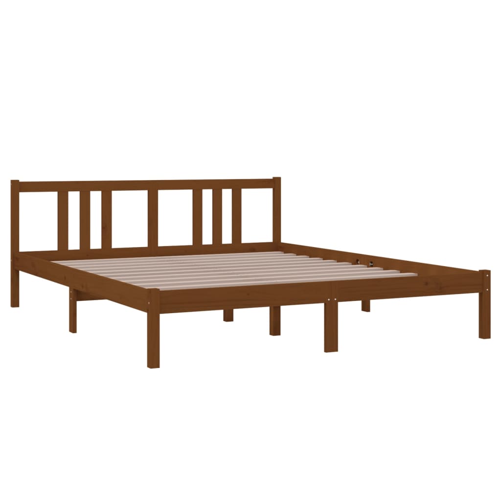 Bedframe Massief Hout Honingbruin 160X200 Cm