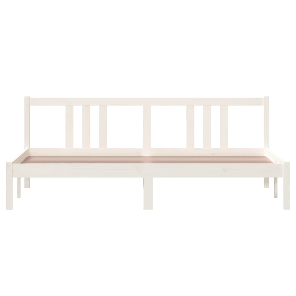 Bedframe Massief Hout Wit 180X200 Cm 6Ft Super King