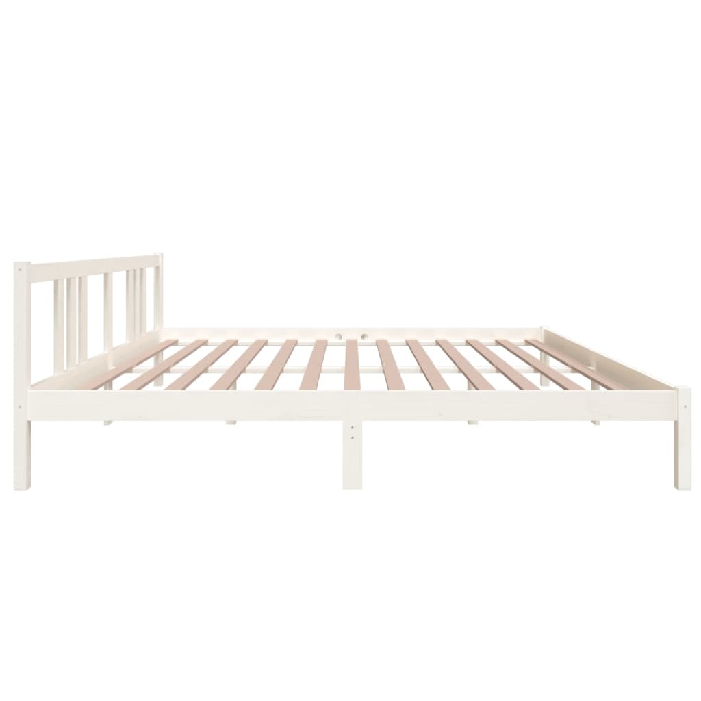 Bedframe Massief Hout Wit 180X200 Cm 6Ft Super King