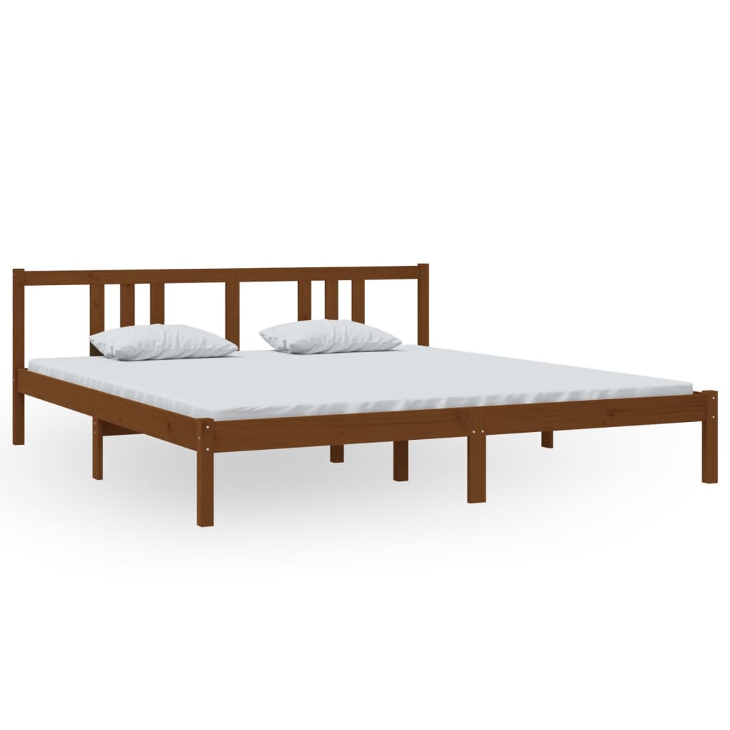Bedframe Massief Hout Honingbruin 180X200 Cm 6Ft Super King