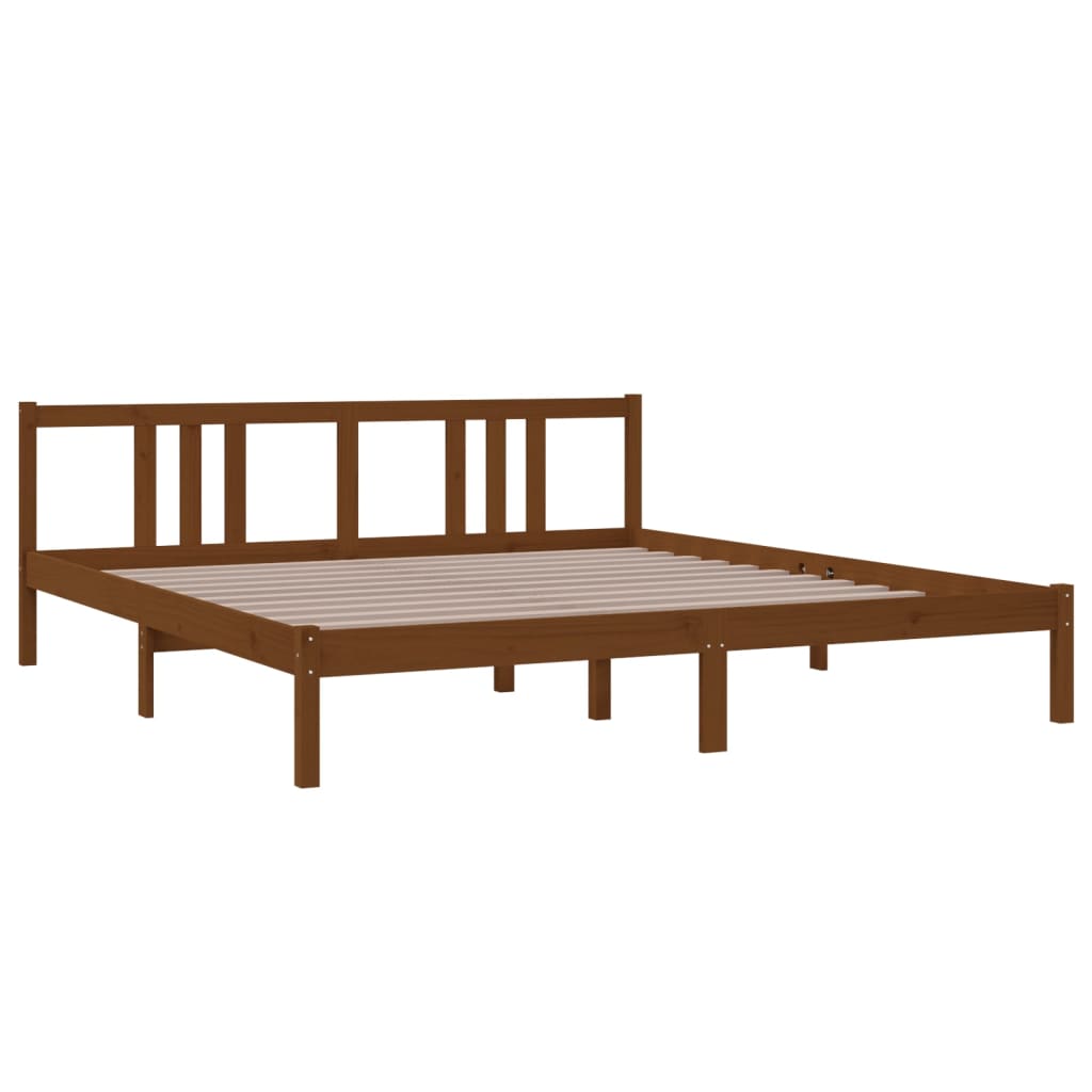 Bedframe Massief Hout Honingbruin 180X200 Cm 6Ft Super King