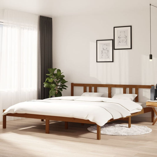 Bedframe Massief Hout Honingbruin 180X200 Cm 6Ft Super King
