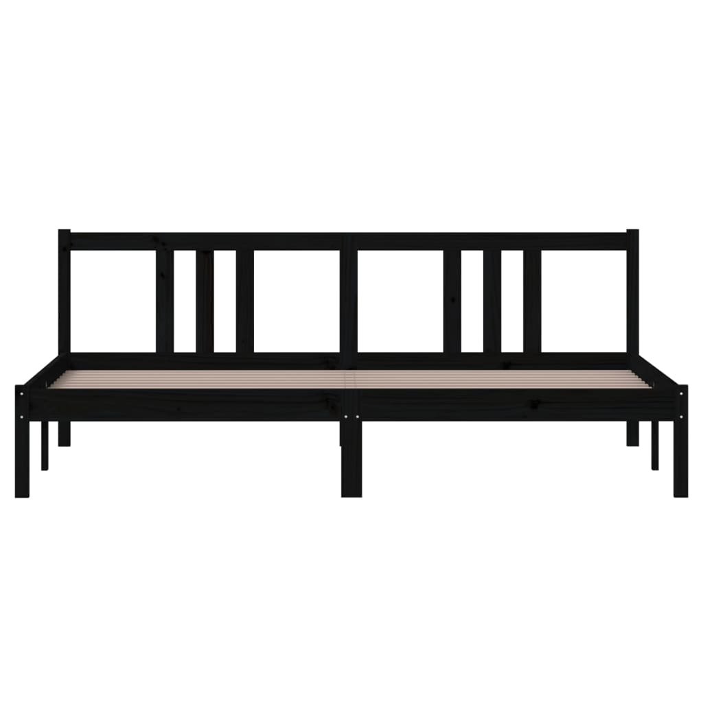 Bedframe Massief Hout Zwart 180X200 Cm 6Ft Super King