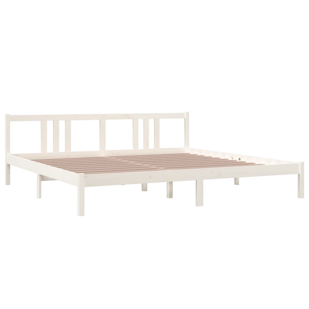 Bedframe Massief Hout Wit 200X200 Cm