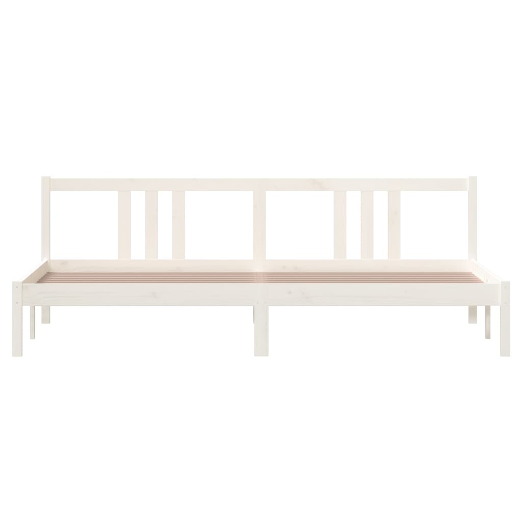 Bedframe Massief Hout Wit 200X200 Cm