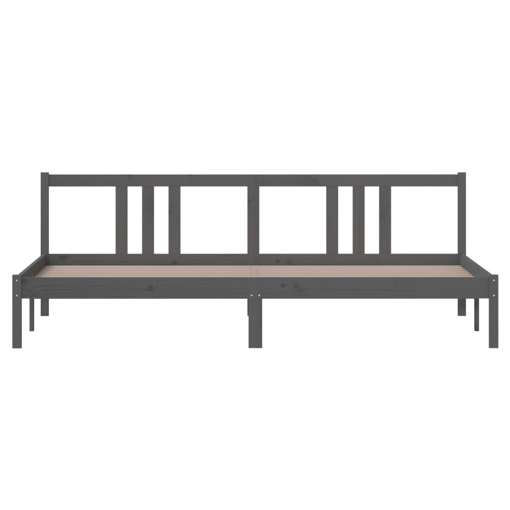Bedframe Massief Hout Grijs 200X200 Cm