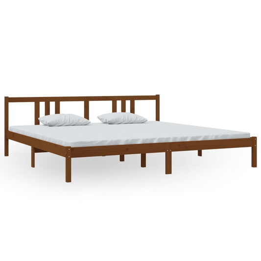 Bedframe Massief Hout Honingbruin 200X200 Cm