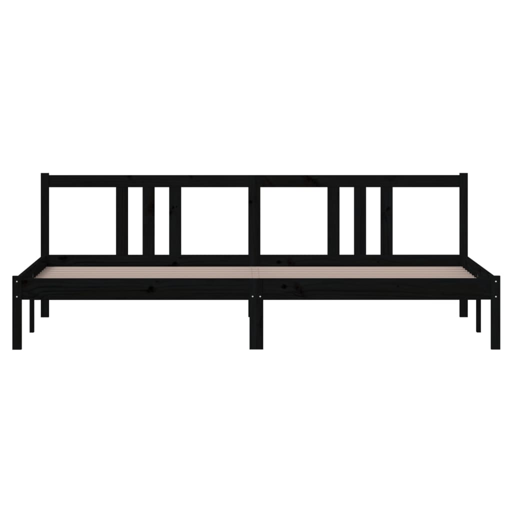 Bedframe Massief Hout Zwart 200X200 Cm